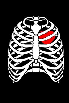 Notizbuch: Liebe Halloween Herz Skelett Kostüm Geschenke 120 Seiten, 6x9 (ca. A5), Liniert (German Edition)