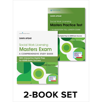 Paperback Social Work Licensing Masters Exam Guide and Practice Test Set: Print + Online Lmsw Exam Prep from Dawn Apgar-340 Questions, Practice Tests, Tailored Book