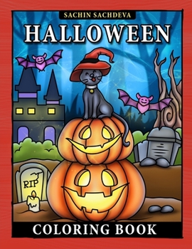Paperback Halloween Coloring Book: Easy to Color Spooky Halloween book with decorative elements for kids ages 4-8 Book