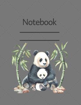 Notebook: Panda - Lined, Soft Cover,  Size 8.5 x 11 Notebook: Composition Book, Journal