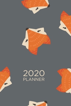 Paperback Fox Planner: 2020: Organizer and notebook: Modern minimalist grey fox pattern design Book