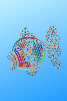 Paperback Rainbow Fish Journal: Ocean Sea Life Themed Journal Blue (6 X 9 Lined Notebook, 120 Pages) Book