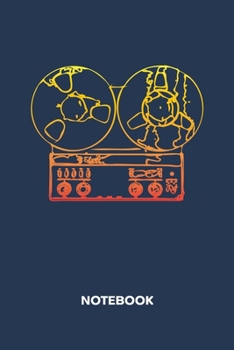 NOTEBOOK: Ruled Music Journal - Lined Old school Lover Organizer Olschool Technology Planner - Girlfriend Gift Idea Boyfriend - 60s Diary 6x9 Inch Vintage Tape 120 Pages - 90s Kids Birthday Present