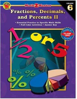 Paperback Math 2 Master Fractions, Decimals, and Percents II, Grade 6 Book
