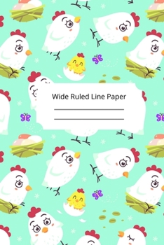Paperback Baby Chicken Theme Wide Ruled Line Paper Book