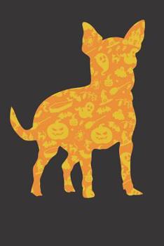 Paperback Notebook: Chichiuaua Dog Halloween Party Pumpkin Pattern Gift Dot Grid Dotted 6x9 120 Pages Book
