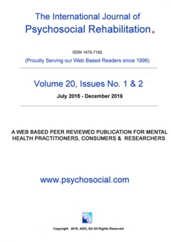 Paperback International Journal of Psychosocial Rehabilitation 20th Edition Book