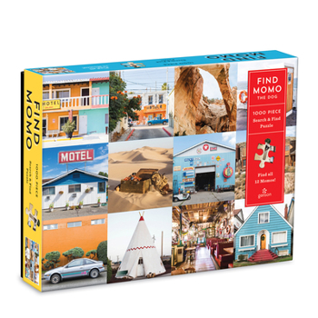 Galison Find Momo Search and Find Puzzle, 1,000 Pieces, 27” x 20'' – Piece Together and Find Momo The Dog in 12 Images - Thick, Sturdy Pieces – Challenging, Perfect for Family Fun