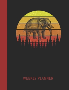 Weekly Planner: African Elephant | 2020 - 2021 Daily Planner For 1 Year Of Planning | Retro Vintage Sunset Cover | January 20 - December 20 | ... | Plan Days, Set Goals & Get Stuff Done