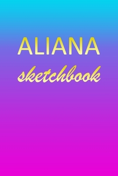 Aliana: Sketchbook | Blank Imaginative Sketch Book Paper | Pink Blue Gold Custom Letter A Personalized Cover | Teach & Practice Drawing for ... Doodle Pad | Create, Imagine & Learn to Draw