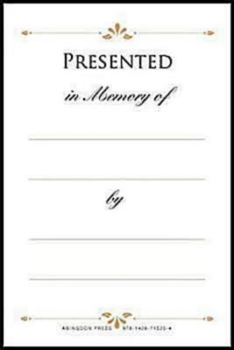 Misc. Supplies Presented in Memory of Bookplates (Pkg of 48) Book
