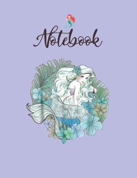 NoteBook: Disney Little Mermaid Ariel Watercolors Graphic Notebook for Girls Teens Kids Journal College Ruled Blank Lined 110 Pages of 8.5x11 The Little Mermaid Secret Diary and Journals
