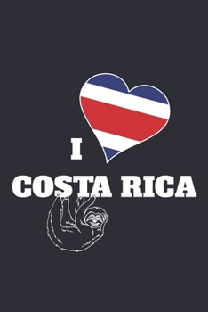 Paperback Grand Fantasy Designs - Notes: I love Costa Rica Heart Sloth - Notebook 6x9 checkered Book