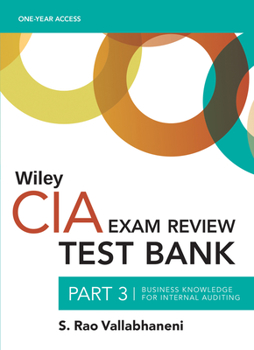 Paperback Wiley CIA 2023 Test Bank Part 3: Business Knowledge for Internal Auditing (1-Year Access) Book