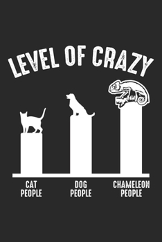 Level of Crazy Cat People Dog People Chameleon People: Cat Dog Chameleon - Funny Reptile Lizard Dot Grid Notebook 6x9 Inches - 120 dotted pages for ... | Organizer writing book planner diary