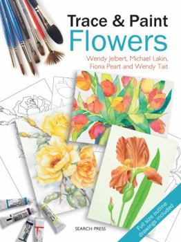 Paperback Trace & Paint Flowers Book