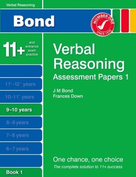 Paperback Bond Assessment Papers Verbal Reasoning 9-10 Yrs Book 1 Book