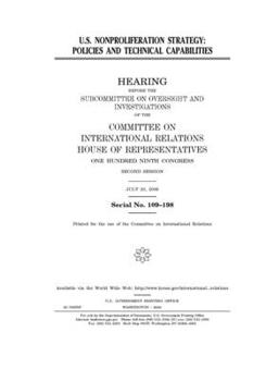 Paperback U.S. nonproliferation strategy: policies and technical capabilities Book