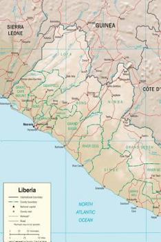 Paperback A Map of Liberia in Africa Journal: Take Notes, Write Down Memories in this 150 Page Lined Journal Book