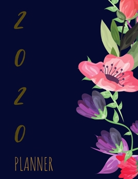 2020 Planner: 365 Days Daily Weekly & Monthly Personal Appointment at a Glance Calendar Planner Spread Views 12 Months to Do List | Jan 1, 2020 to Dec 31,  2020 | Navy Blue Watercolor Floral Cover