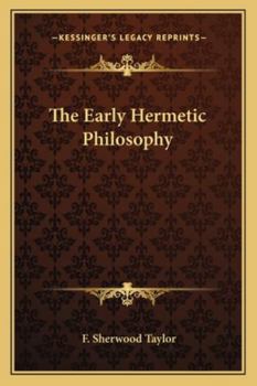 Paperback The Early Hermetic Philosophy Book