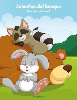 Paperback Animales del bosque libro para colorear 1 [Spanish] Book