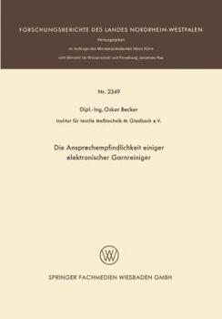 Paperback Die Ansprechempfindlichkeit Einiger Elektronischer Garnreiniger [German] Book