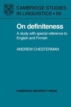 Paperback On Definiteness: A Study with Special Reference to English and Finnish Book