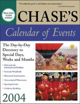 Paperback Chase's Calendar of Events 2004 Book