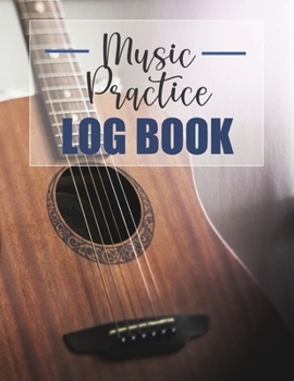 Paperback Music Practice Log Book: Brown Guitar Book