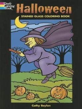 Paperback Halloween Stained Glass Coloring Book (Holiday Stained Glass Coloring Book) Book