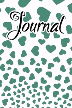 Paperback Journal: Aquamarine Dark Green Falling Hearts Journal for women to write in Book