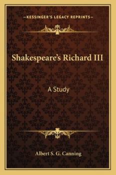 Paperback Shakespeare's Richard III: A Study Book