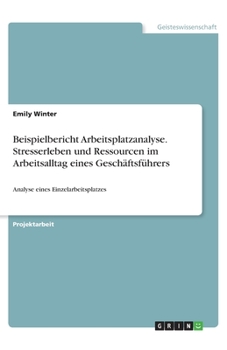 Paperback Beispielbericht Arbeitsplatzanalyse. Stresserleben und Ressourcen im Arbeitsalltag eines Geschäftsführers: Analyse eines Einzelarbeitsplatzes [German] Book