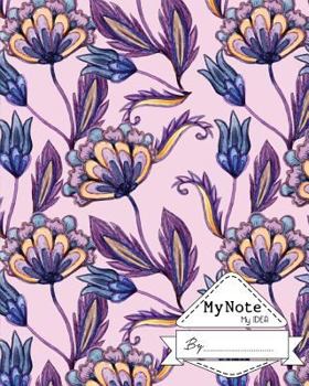 Notebook : My Note My Idea ,8 x 10, 110 pages : Purple Batik: