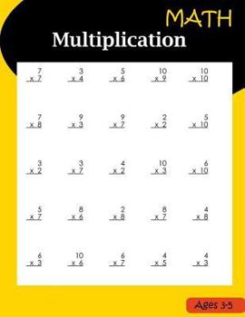 Paperback Math Multiplication Ages 3-5: Basic Workbook Multiplication Book