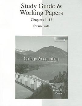 Paperback Study Guide & Working Papers for Use with College Accounting Chapters 1-13 Book