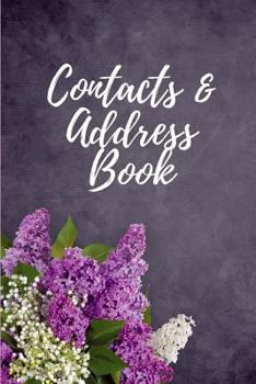 Paperback Contacts & Address Book: White & Purple Flower Design Book