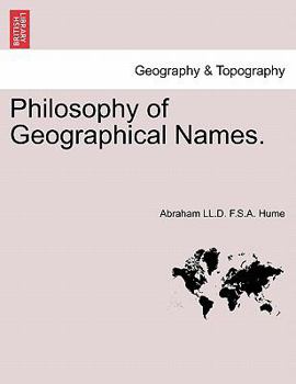 Paperback Philosophy of Geographical Names. Book