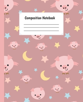 Paperback Composition Notebook: Cute Pig Animal Paperback Wide Ruled Notebook lined Journal For Teens Students Girls And Teachers .... For Writing And Book