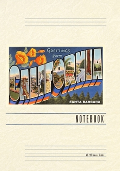 Vintage Lined Notebook Greetings from Santa Barbara