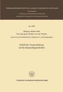 Paperback Einfluß Der Vorgarndrehung Auf Die Gespinsteigenschaften [German] Book