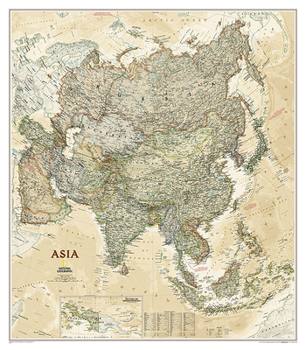 Map National Geographic Asia Wall Map - Executive - Laminated (33.25 X 38 In) Book
