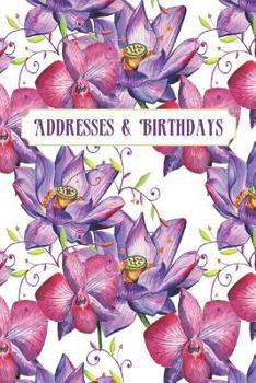 Addresses & Birthdays : Watercolor Purple Orchids