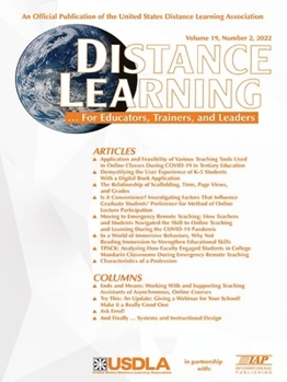 Paperback Distance Learning Vol 19 Issue 2 Book