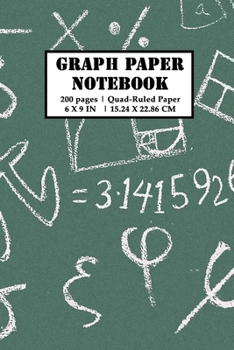 Graph Paper Notebook: 200 pages (100 sheets) 5x5 Composition Grid Planner | Chalkboard Theme 1 | Quad-Ruled | 6x9 Sized