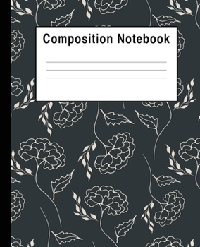 Paperback Composition Notebook: Navy Floral Book