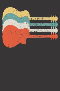 Paperback Notebook: Vintage Retro Acoustic Guitar 6x9 Dot Grid Dotted 120 Pages Book