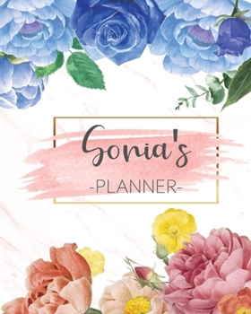 Sonia's Planner: Monthly Planner 3 Years January - December 2020-2022 | Monthly View | Calendar Views Floral Cover - Sunday start