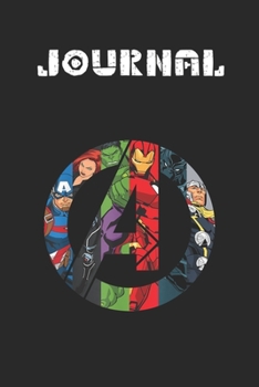 Journal: Marvel Avengers A Logo Blank Journal Notebook Size for Diary Student Teacher Friend with 120 Pages of 6inx9in Blank Ruled Line Paper